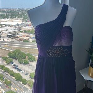Elegant Purple One-Shoulder Dress